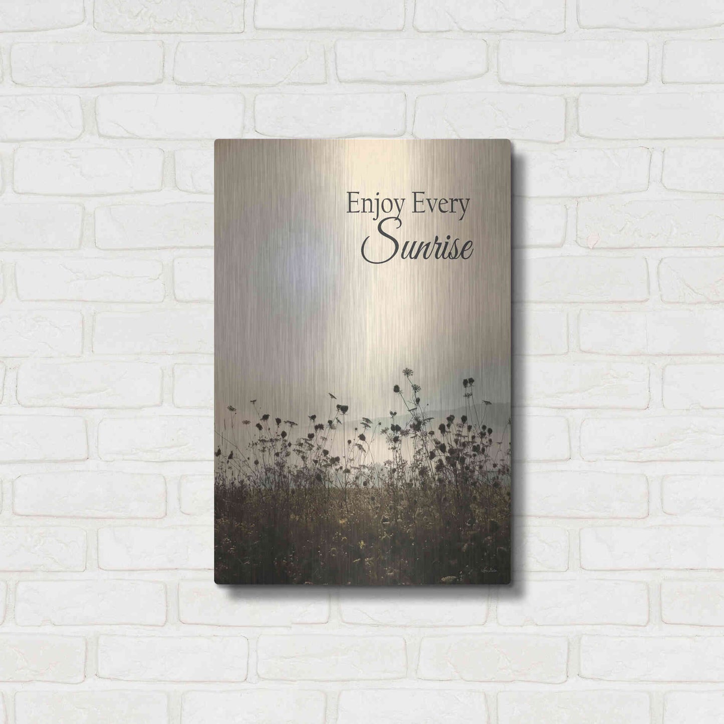 Luxe Metal Art 'Enjoy the Sunrise' by Lori Deiter, Metal Wall Art,16x24