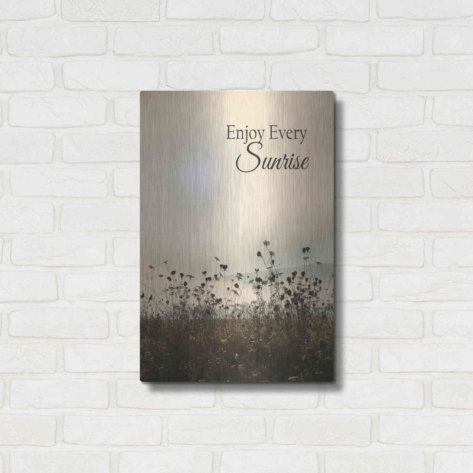 Luxe Metal Art 'Enjoy the Sunrise' by Lori Deiter, Metal Wall Art,16x24