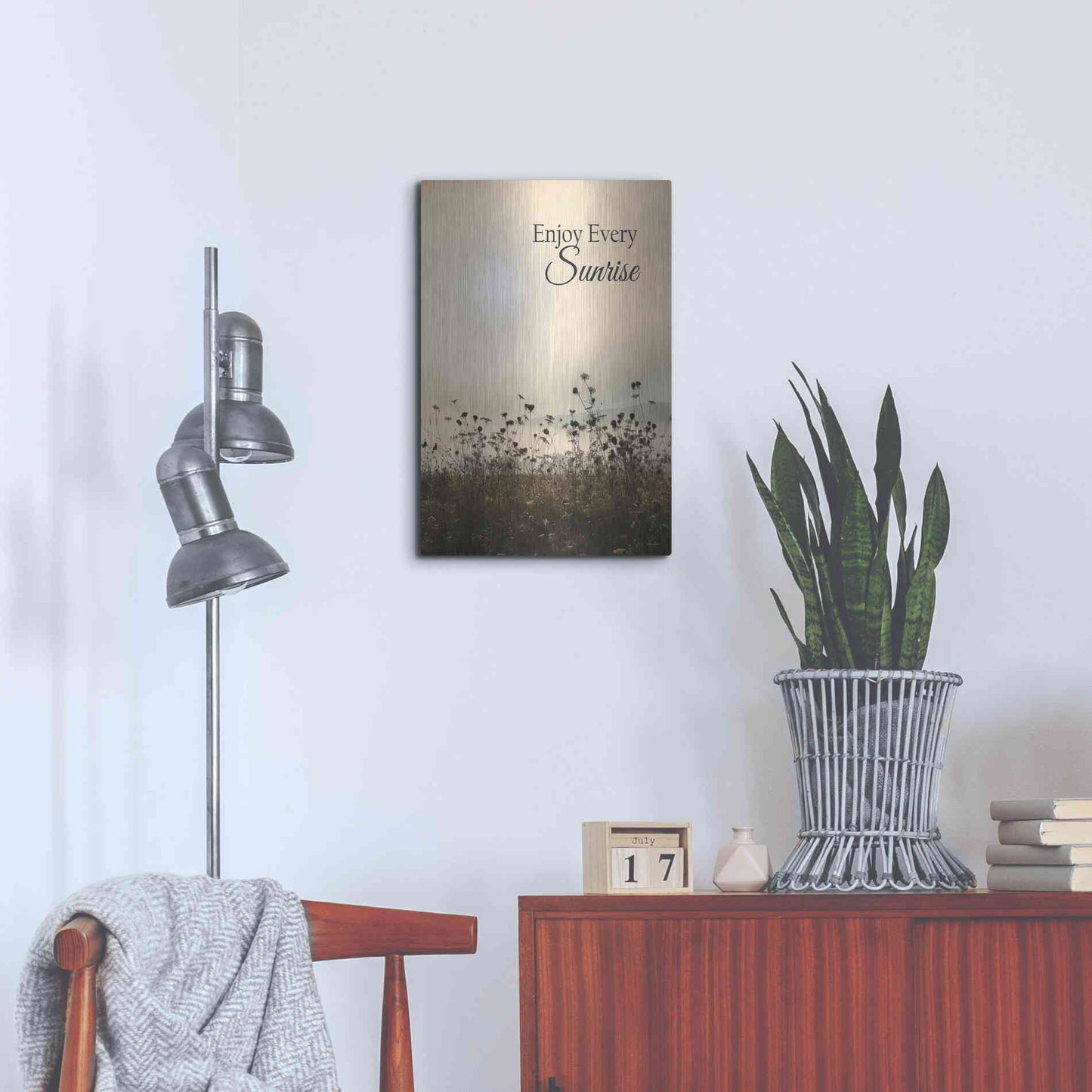 Luxe Metal Art 'Enjoy the Sunrise' by Lori Deiter, Metal Wall Art,16x24