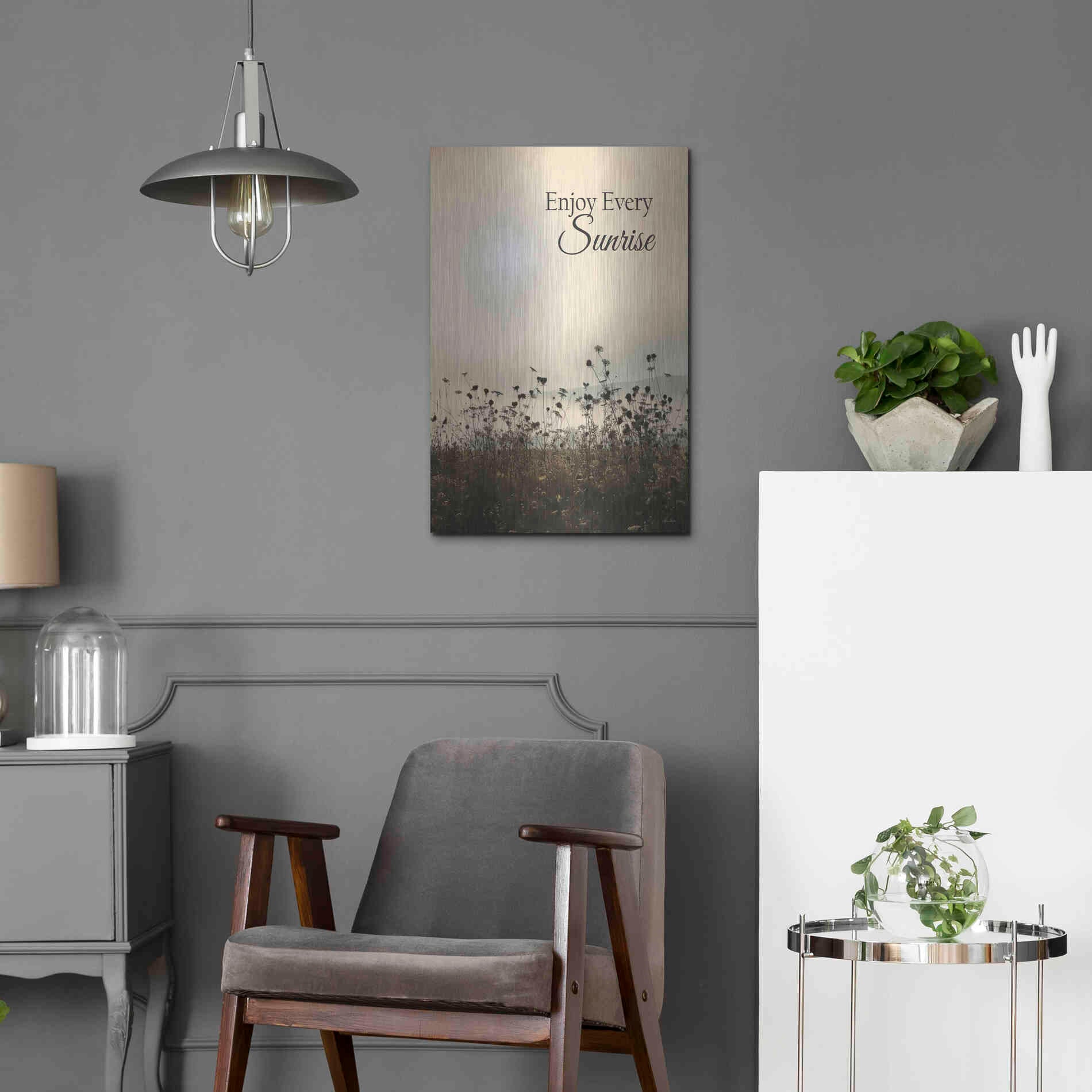 Luxe Metal Art 'Enjoy the Sunrise' by Lori Deiter, Metal Wall Art,16x24