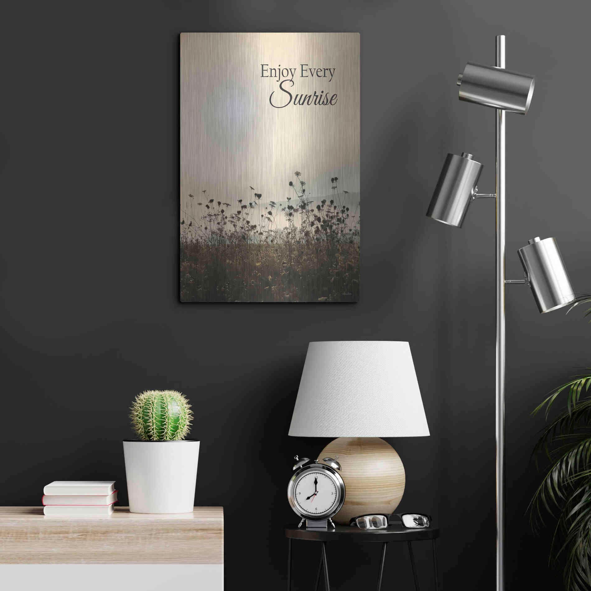 Luxe Metal Art 'Enjoy the Sunrise' by Lori Deiter, Metal Wall Art,16x24