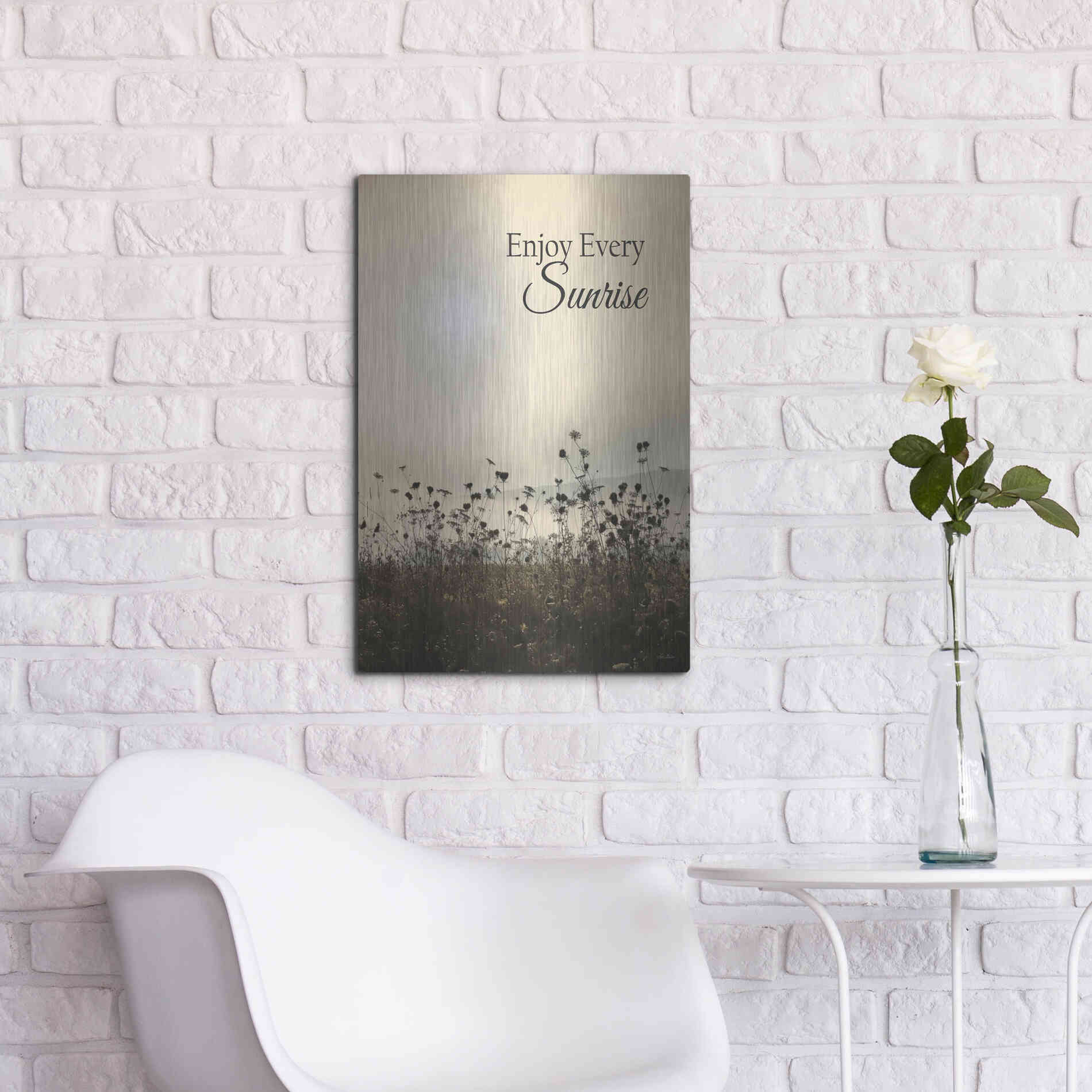 Luxe Metal Art 'Enjoy the Sunrise' by Lori Deiter, Metal Wall Art,16x24