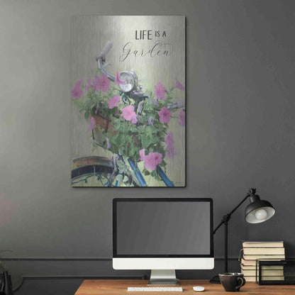 Luxe Metal Art 'Life is a Garden' by Lori Deiter, Metal Wall Art,24x36