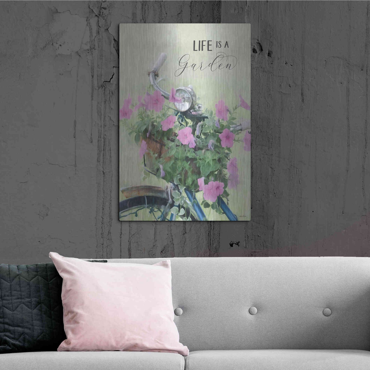 Luxe Metal Art 'Life is a Garden' by Lori Deiter, Metal Wall Art,24x36