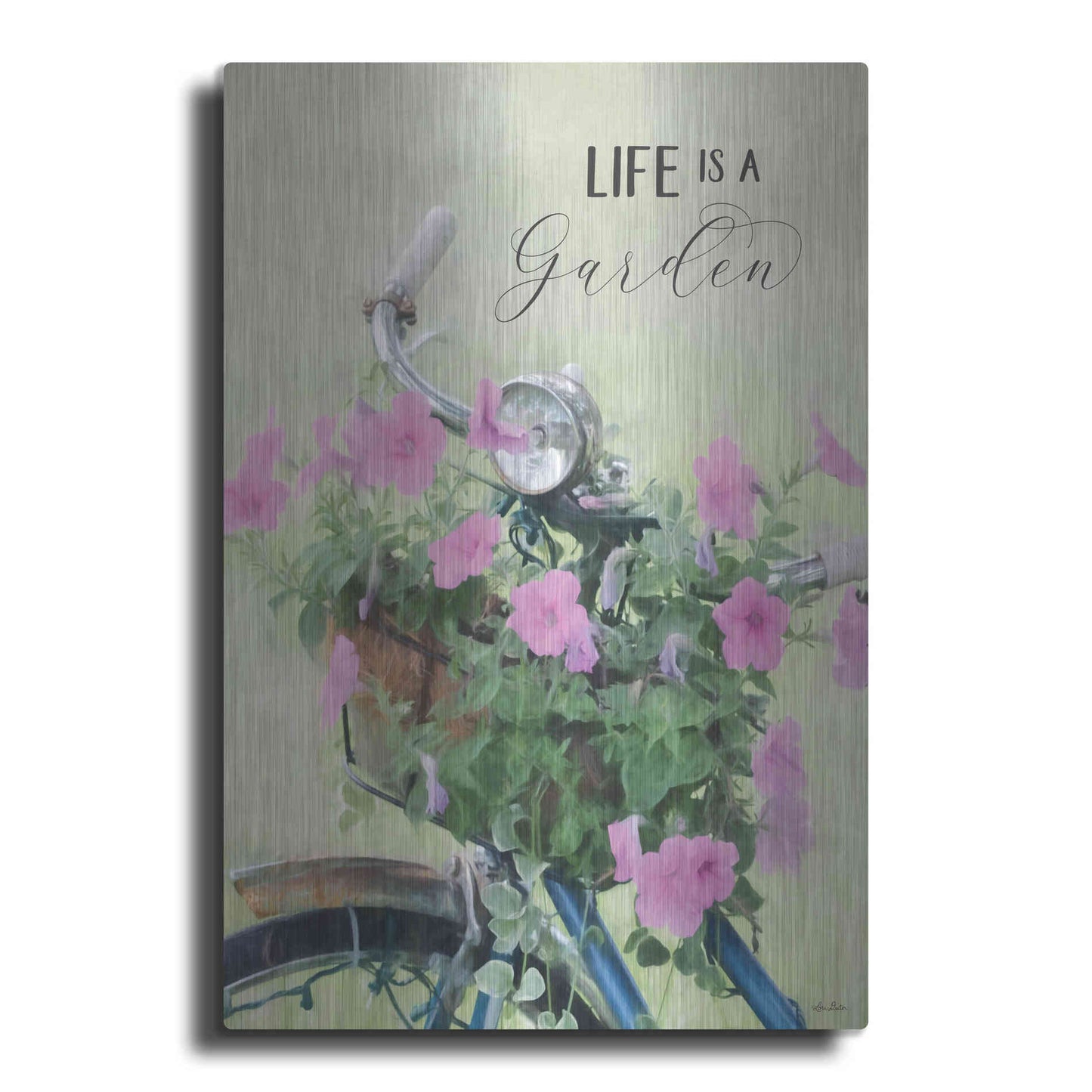 Luxe Metal Art 'Life is a Garden' by Lori Deiter, Metal Wall Art