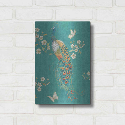 Luxe Metal Art 'Ornate Peacock XD' by Daphne Brissonet, Metal Wall Art,12x16