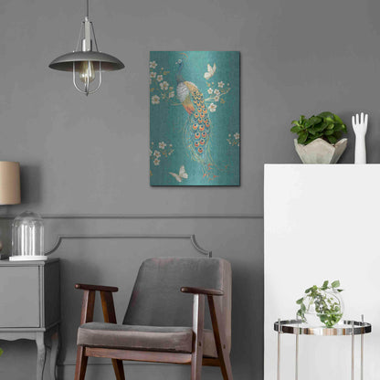 Luxe Metal Art 'Ornate Peacock XD' by Daphne Brissonet, Metal Wall Art,16x24