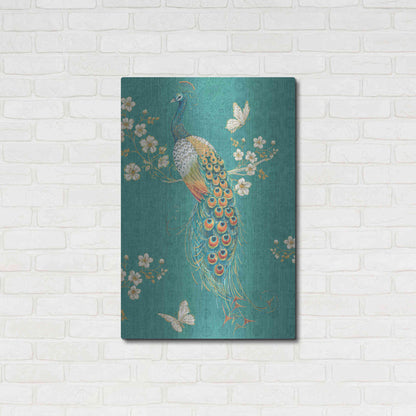 Luxe Metal Art 'Ornate Peacock XD' by Daphne Brissonet, Metal Wall Art,24x36