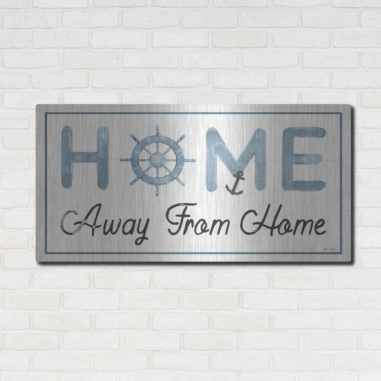 Luxe Metal Art 'Nautical Home Away from Home II' by Lori Deiter, Metal Wall Art,48x24