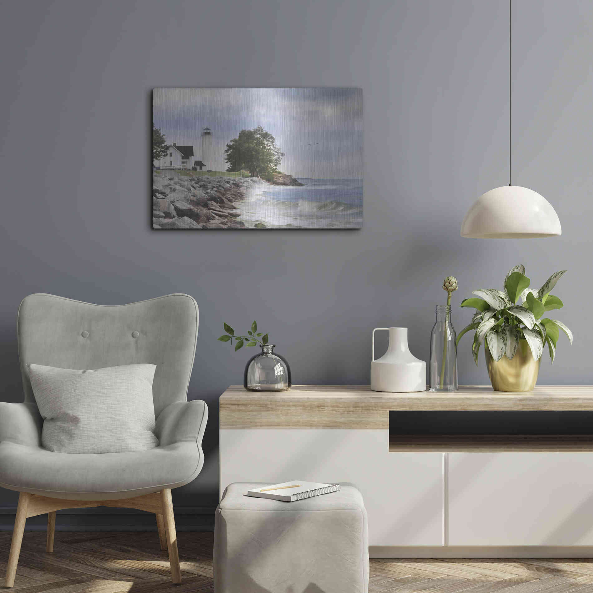 Luxe Metal Art 'Afternoon at Tibbetts Point' by Lori Deiter, Metal Wall Art,24x16