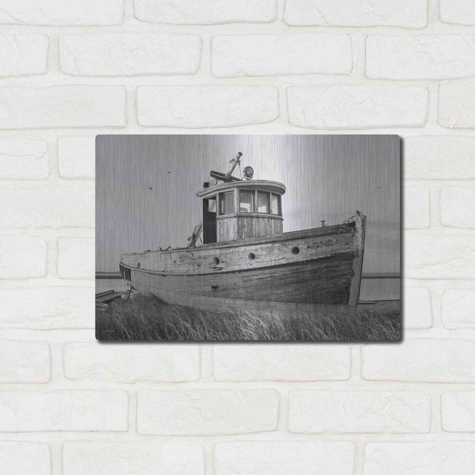Luxe Metal Art 'This Old Boat I' by Lori Deiter, Metal Wall Art,16x12