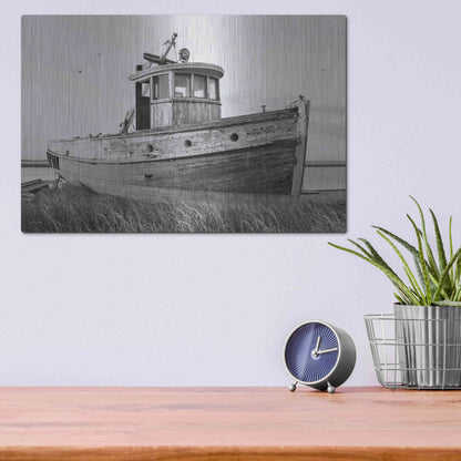 Luxe Metal Art 'This Old Boat I' by Lori Deiter, Metal Wall Art,16x12