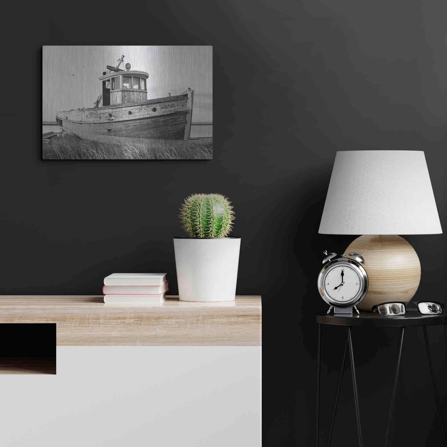 Luxe Metal Art 'This Old Boat I' by Lori Deiter, Metal Wall Art,24x16