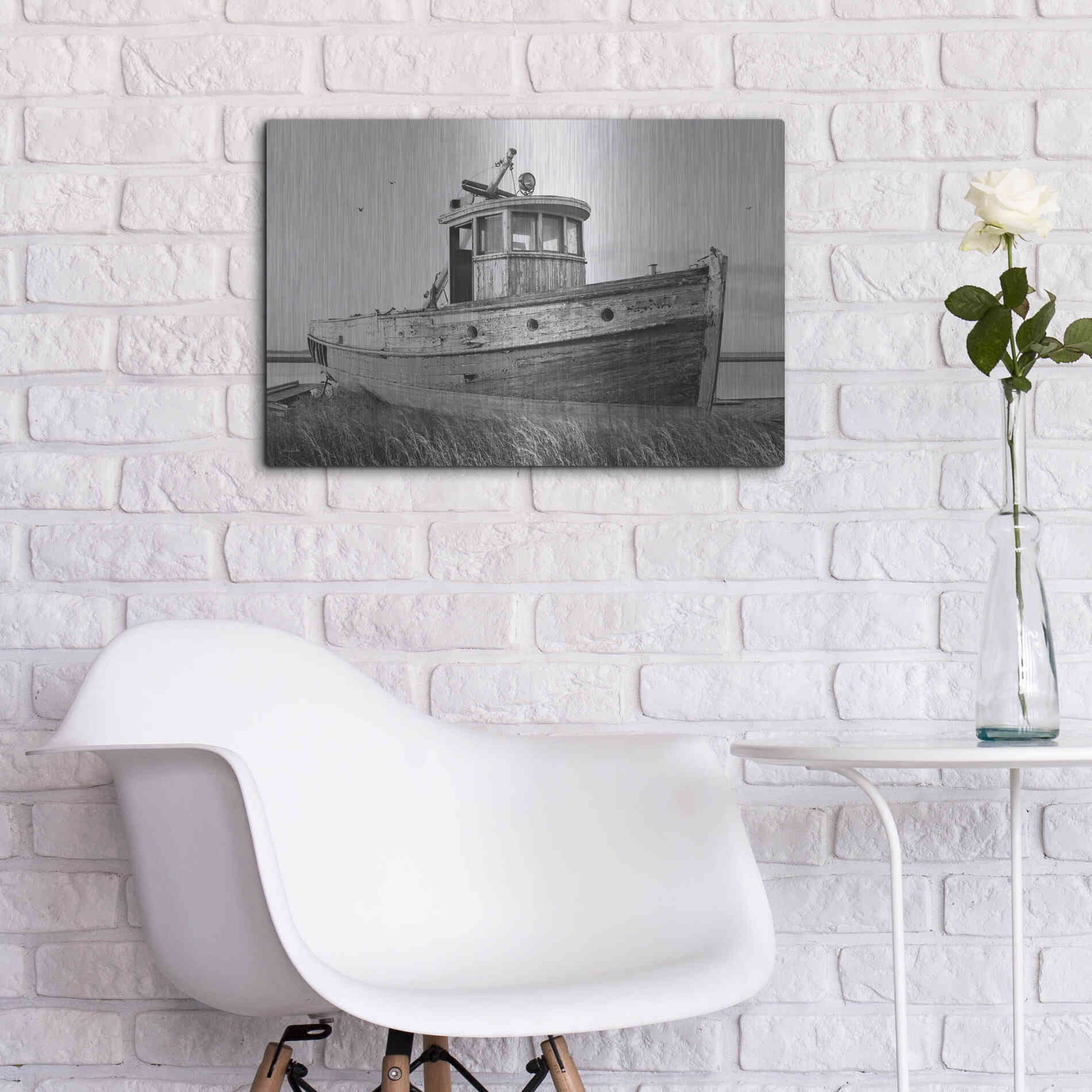 Luxe Metal Art 'This Old Boat I' by Lori Deiter, Metal Wall Art,24x16