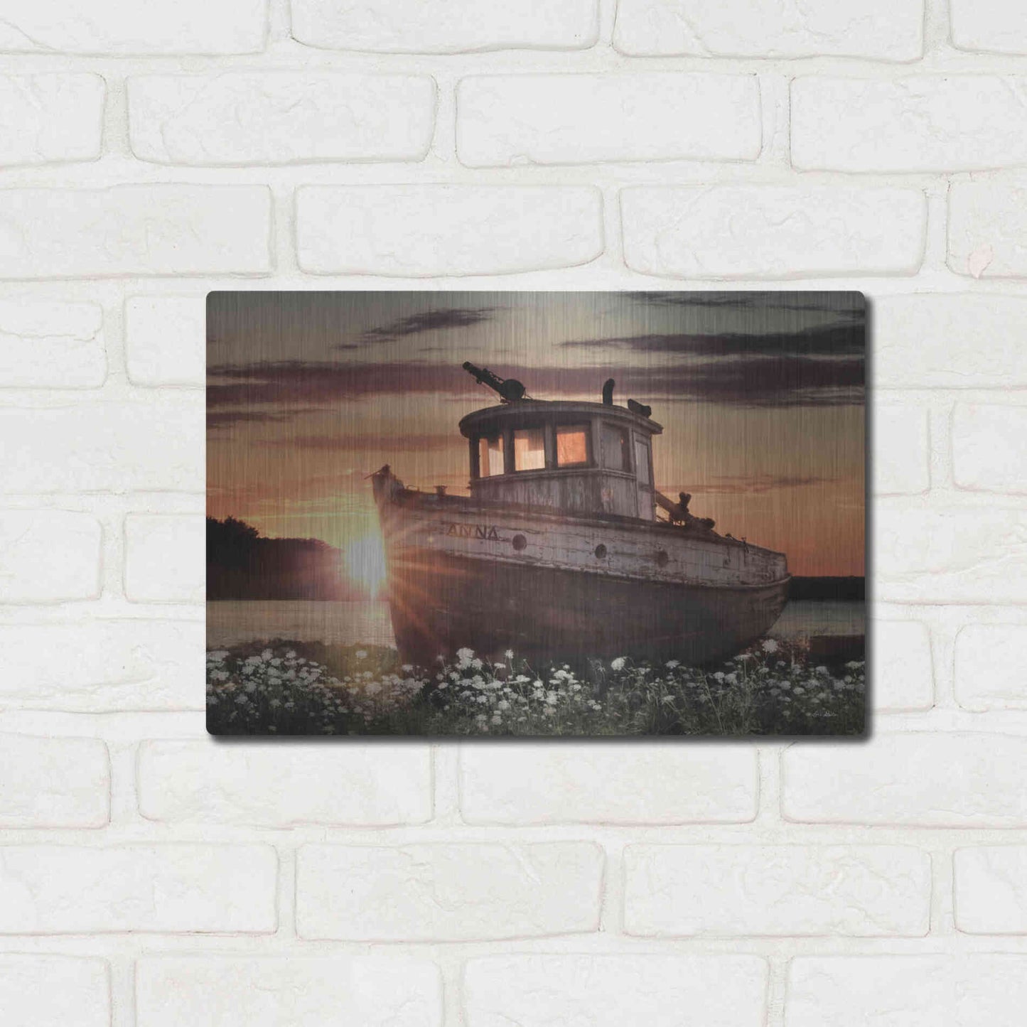 Luxe Metal Art 'Anna' by Lori Deiter, Metal Wall Art,16x12