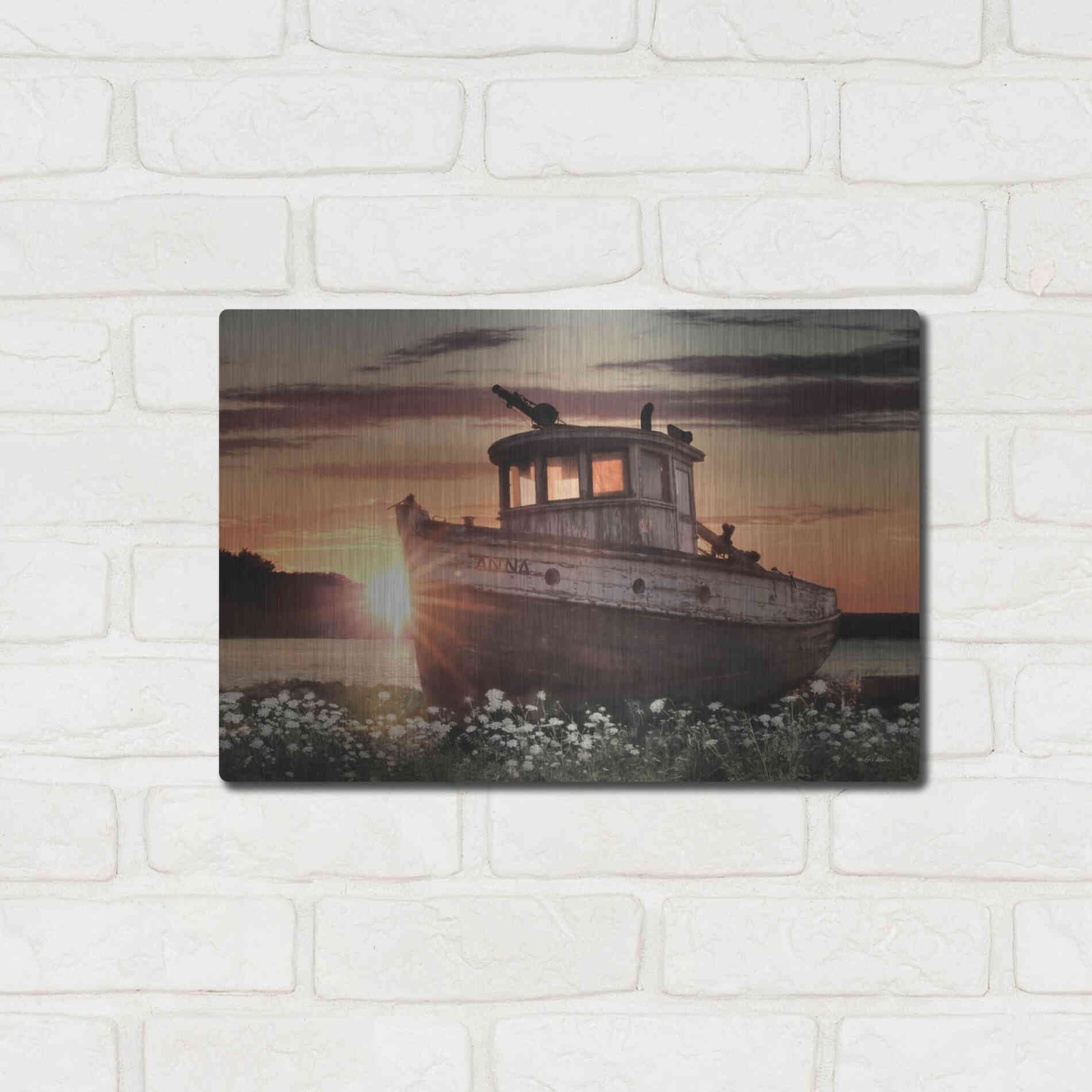 Luxe Metal Art 'Anna' by Lori Deiter, Metal Wall Art,16x12