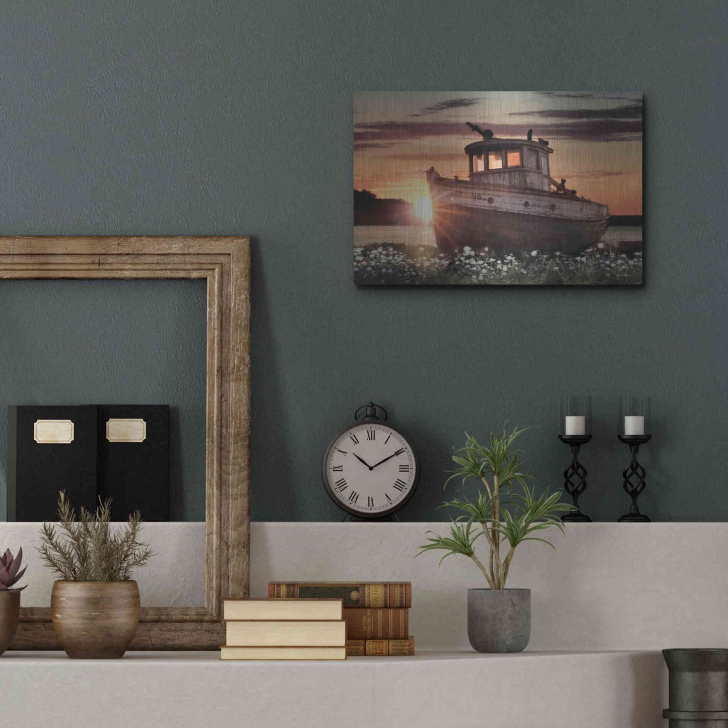 Luxe Metal Art 'Anna' by Lori Deiter, Metal Wall Art,16x12