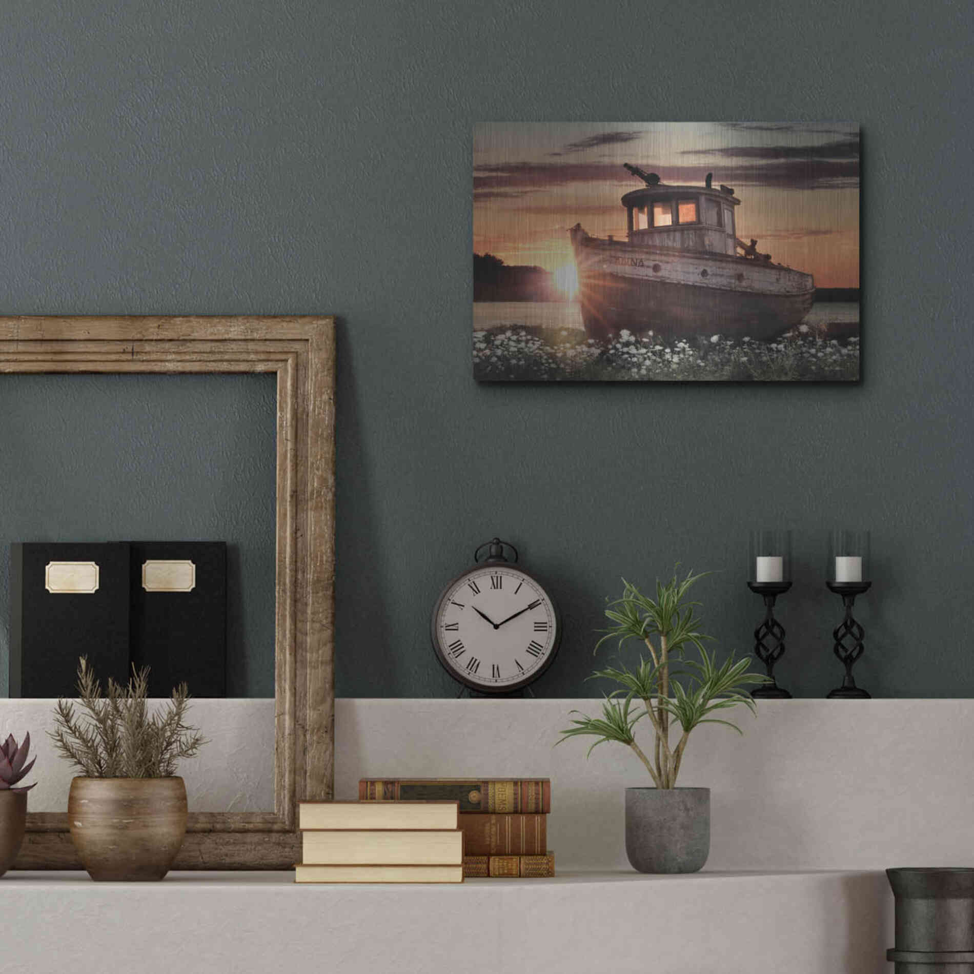 Luxe Metal Art 'Anna' by Lori Deiter, Metal Wall Art,16x12