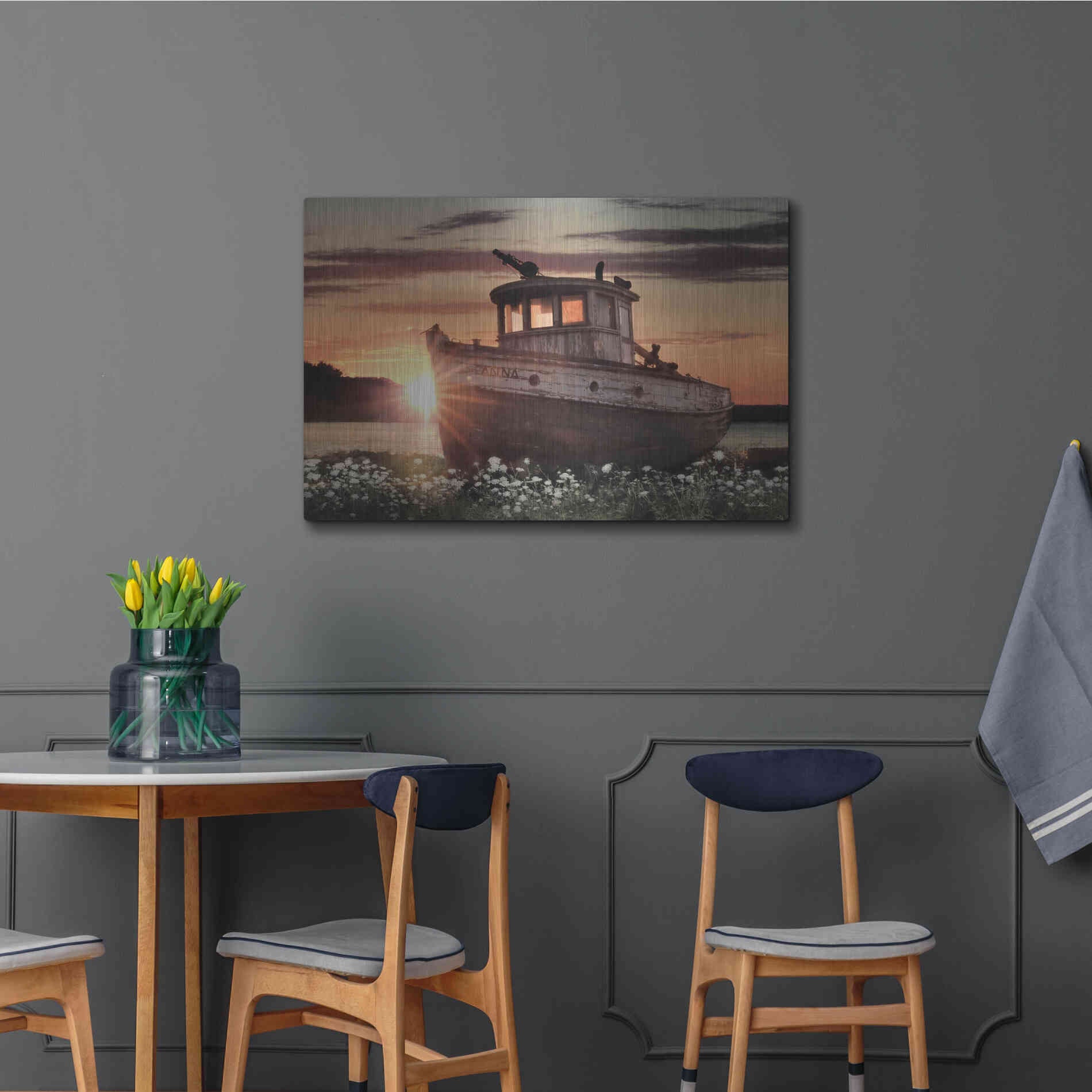 Luxe Metal Art 'Anna' by Lori Deiter, Metal Wall Art,36x24