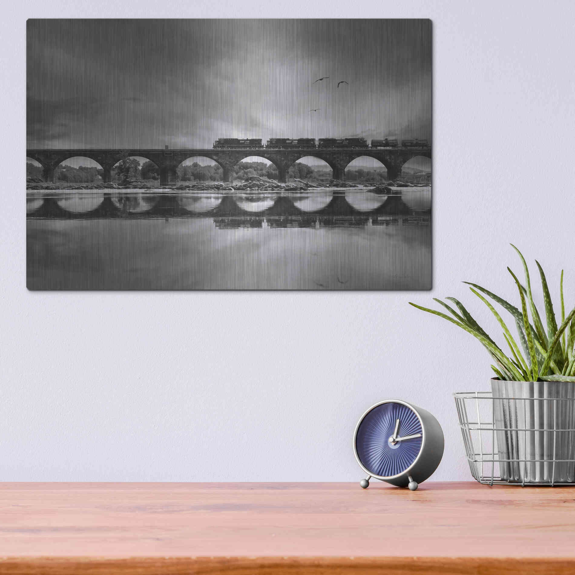 Luxe Metal Art 'All Aboard' by Lori Deiter, Metal Wall Art,16x12