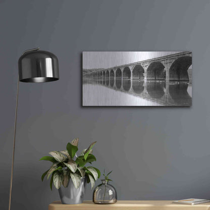 Luxe Metal Art 'Rockwell Bridge' by Lori Deiter, Metal Wall Art,24x12