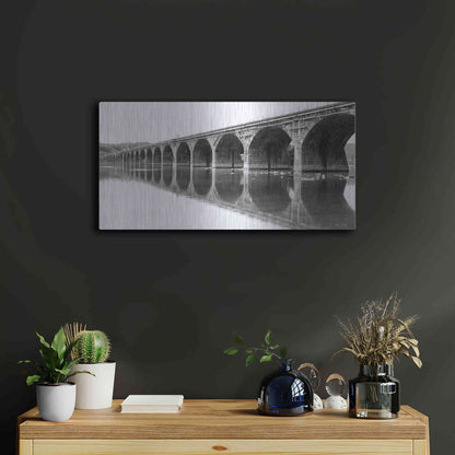 Luxe Metal Art 'Rockwell Bridge' by Lori Deiter, Metal Wall Art,24x12
