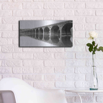 Luxe Metal Art 'Rockwell Bridge' by Lori Deiter, Metal Wall Art,24x12