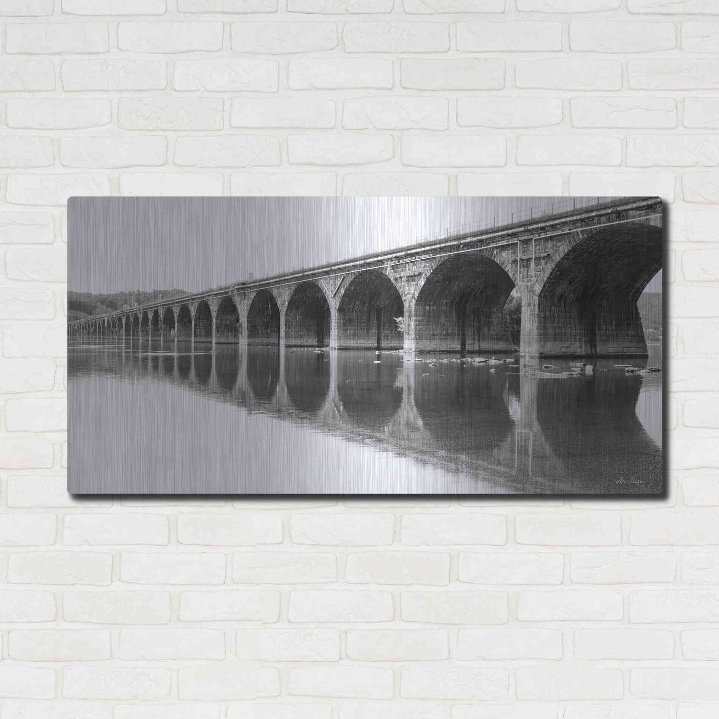 Luxe Metal Art 'Rockwell Bridge' by Lori Deiter, Metal Wall Art,48x24