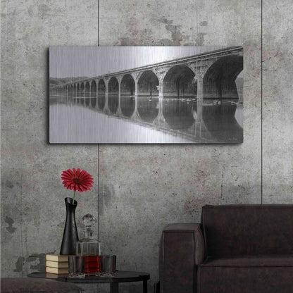 Luxe Metal Art 'Rockwell Bridge' by Lori Deiter, Metal Wall Art,48x24