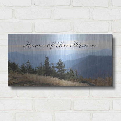Luxe Metal Art 'Home of the Brave' by Lori Deiter, Metal Wall Art,24x12