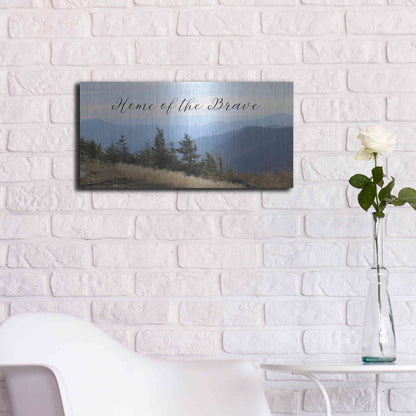 Luxe Metal Art 'Home of the Brave' by Lori Deiter, Metal Wall Art,24x12