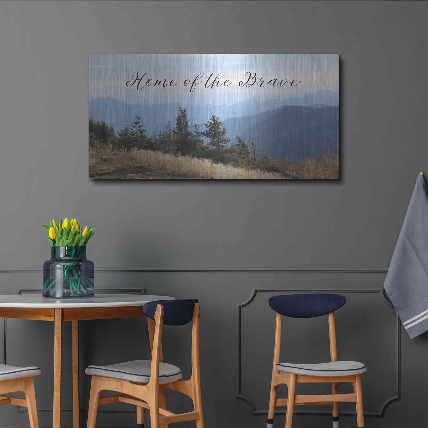Luxe Metal Art 'Home of the Brave' by Lori Deiter, Metal Wall Art,48x24