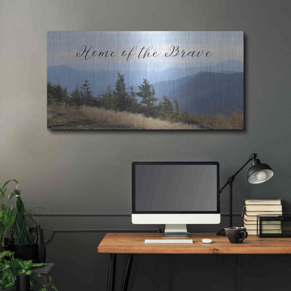 Luxe Metal Art 'Home of the Brave' by Lori Deiter, Metal Wall Art,48x24