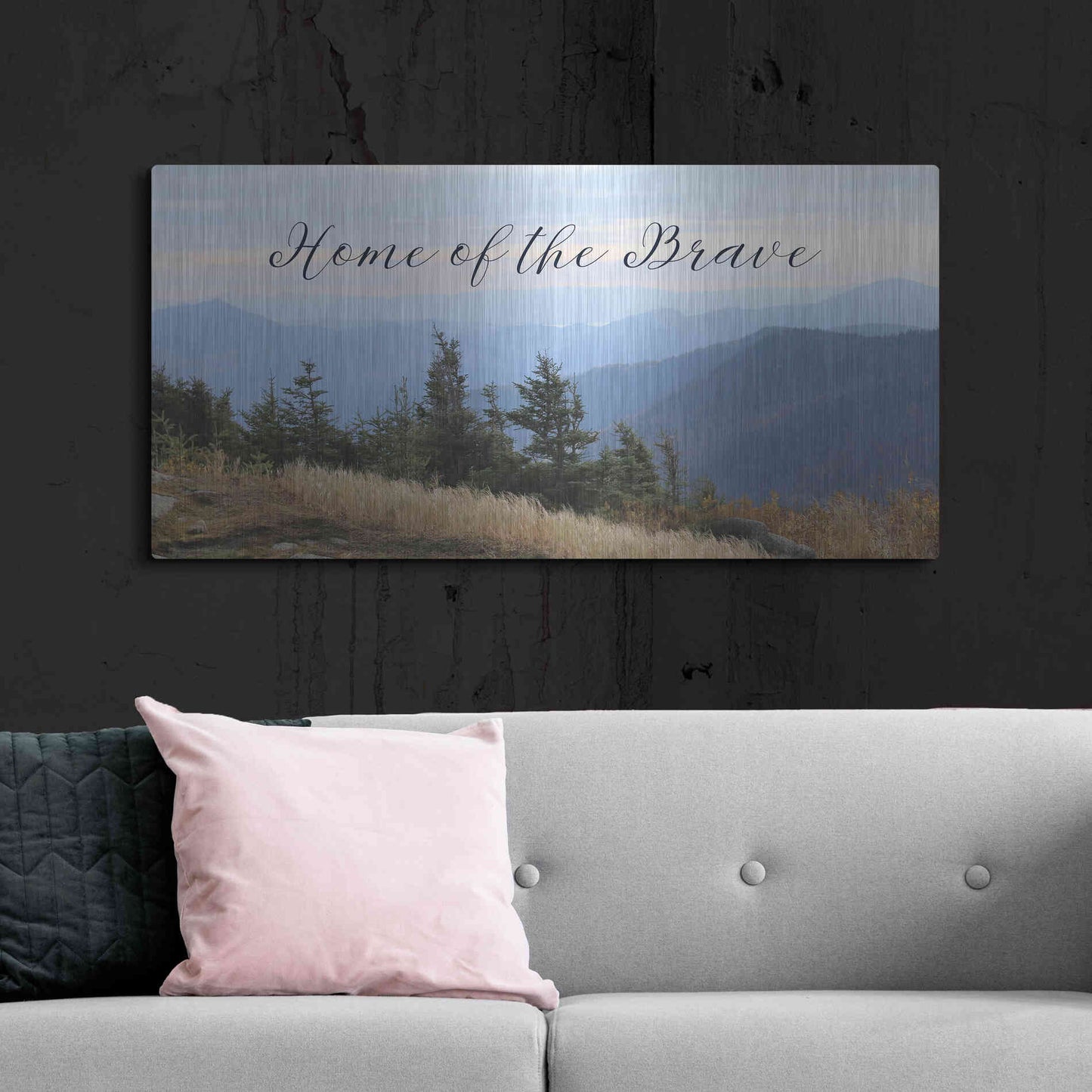 Luxe Metal Art 'Home of the Brave' by Lori Deiter, Metal Wall Art,48x24