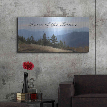 Luxe Metal Art 'Home of the Brave' by Lori Deiter, Metal Wall Art,48x24