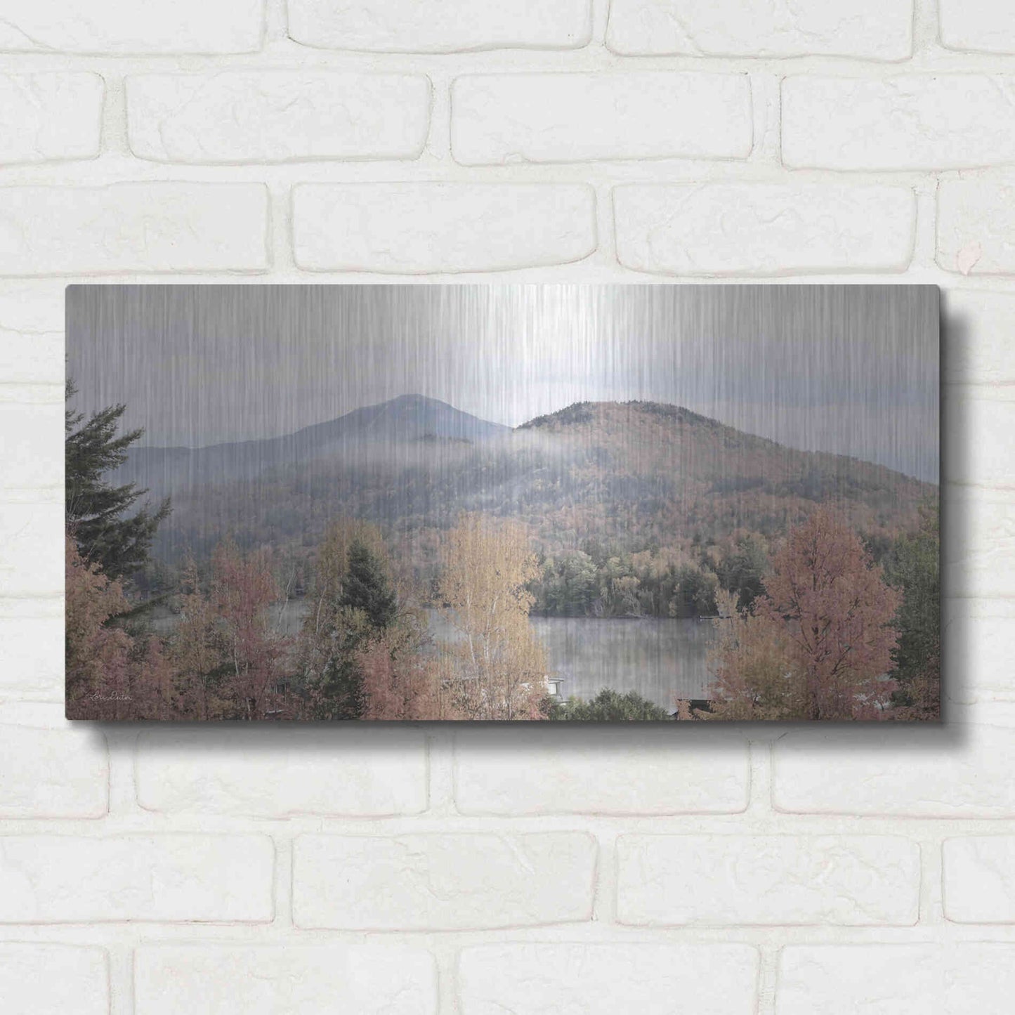 Luxe Metal Art 'Whiteface Mountain' by Lori Deiter, Metal Wall Art,24x12