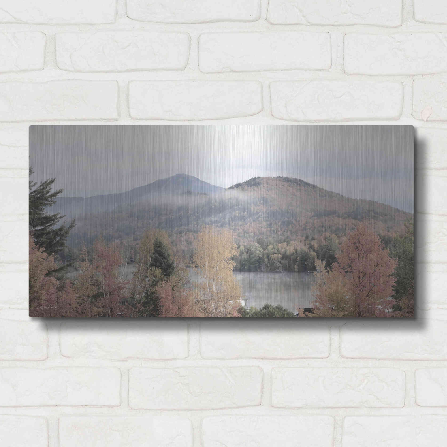 Luxe Metal Art 'Whiteface Mountain' by Lori Deiter, Metal Wall Art,24x12