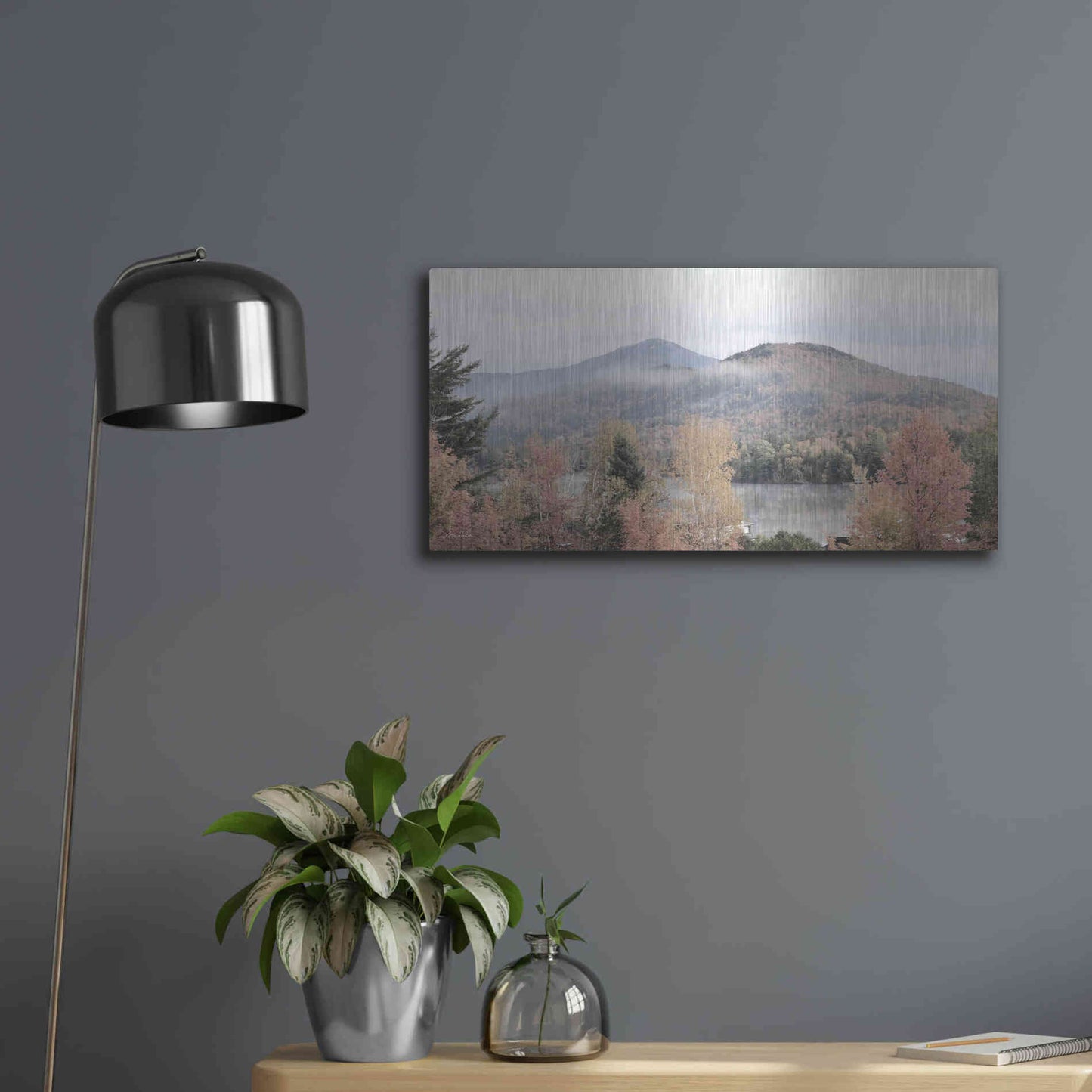 Luxe Metal Art 'Whiteface Mountain' by Lori Deiter, Metal Wall Art,24x12