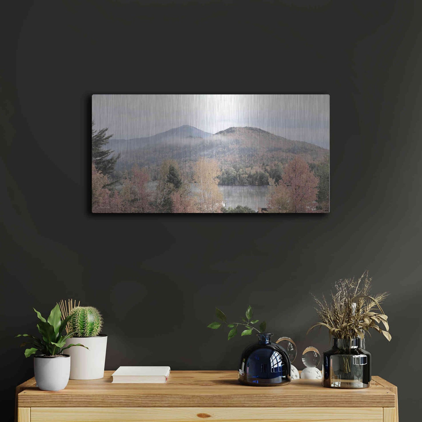 Luxe Metal Art 'Whiteface Mountain' by Lori Deiter, Metal Wall Art,24x12