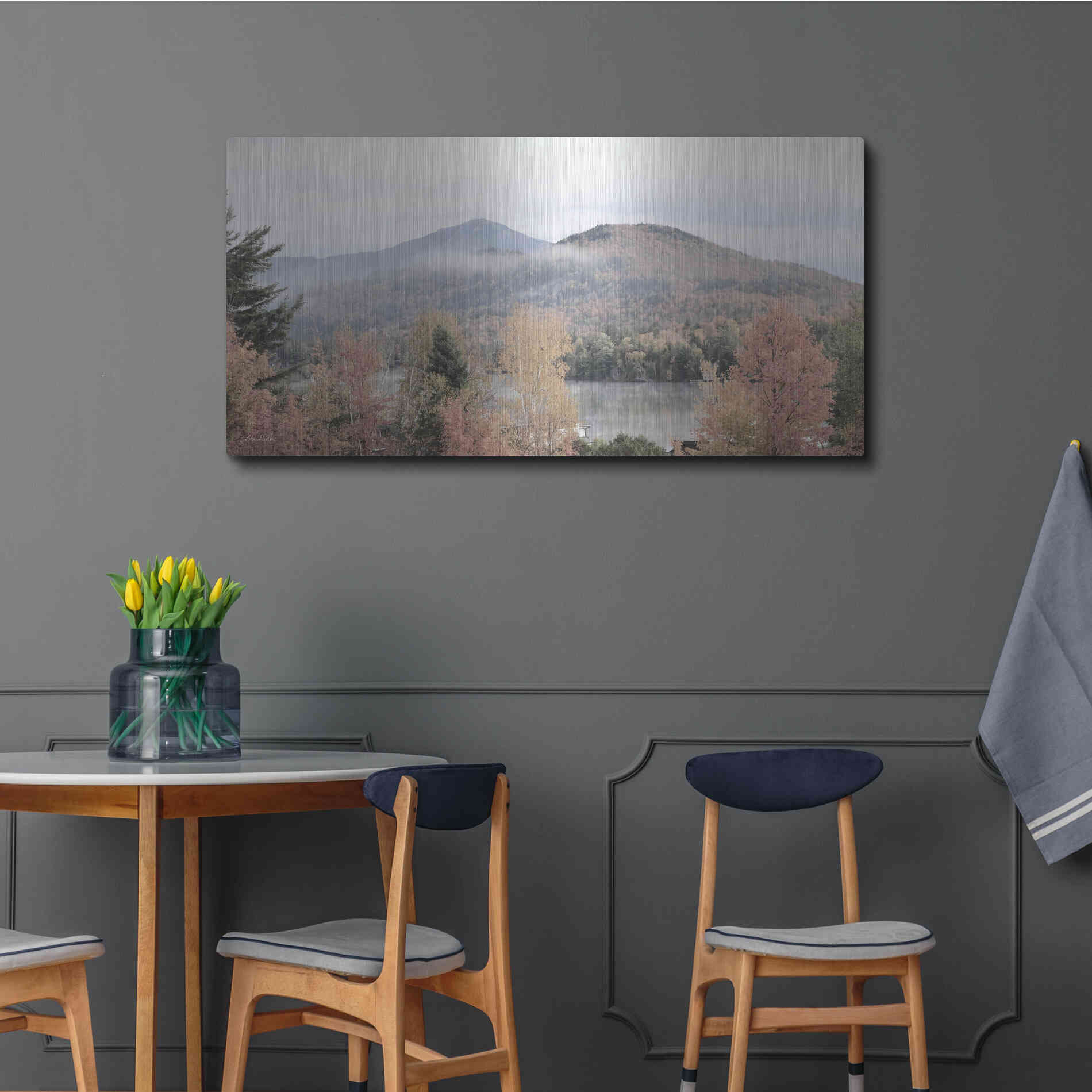 Luxe Metal Art 'Whiteface Mountain' by Lori Deiter, Metal Wall Art,48x24