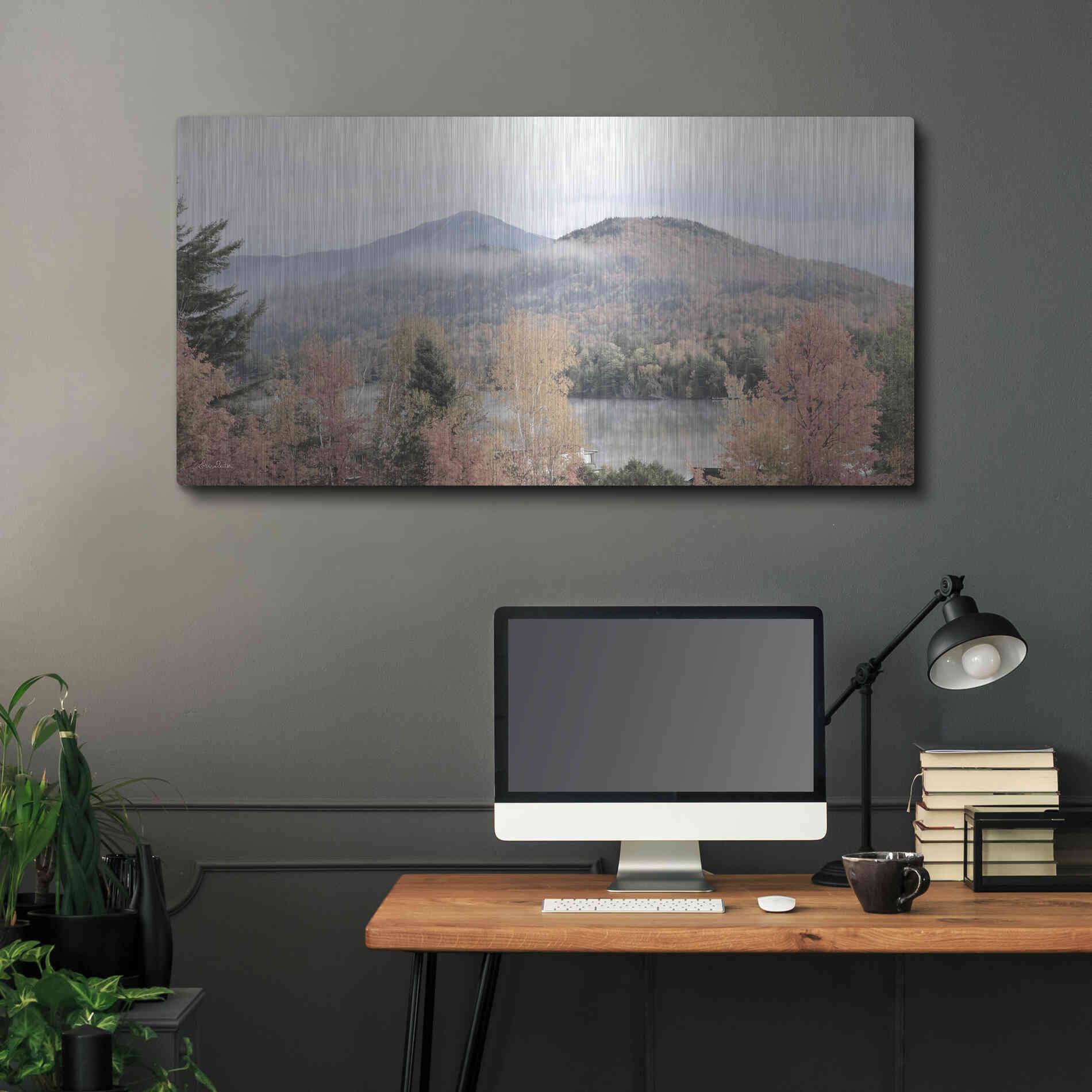 Luxe Metal Art 'Whiteface Mountain' by Lori Deiter, Metal Wall Art,48x24