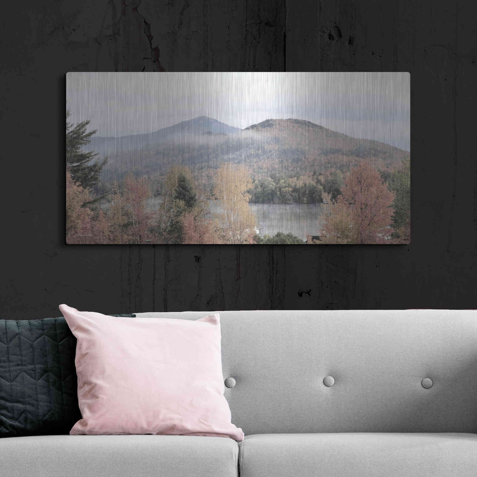 Luxe Metal Art 'Whiteface Mountain' by Lori Deiter, Metal Wall Art,48x24