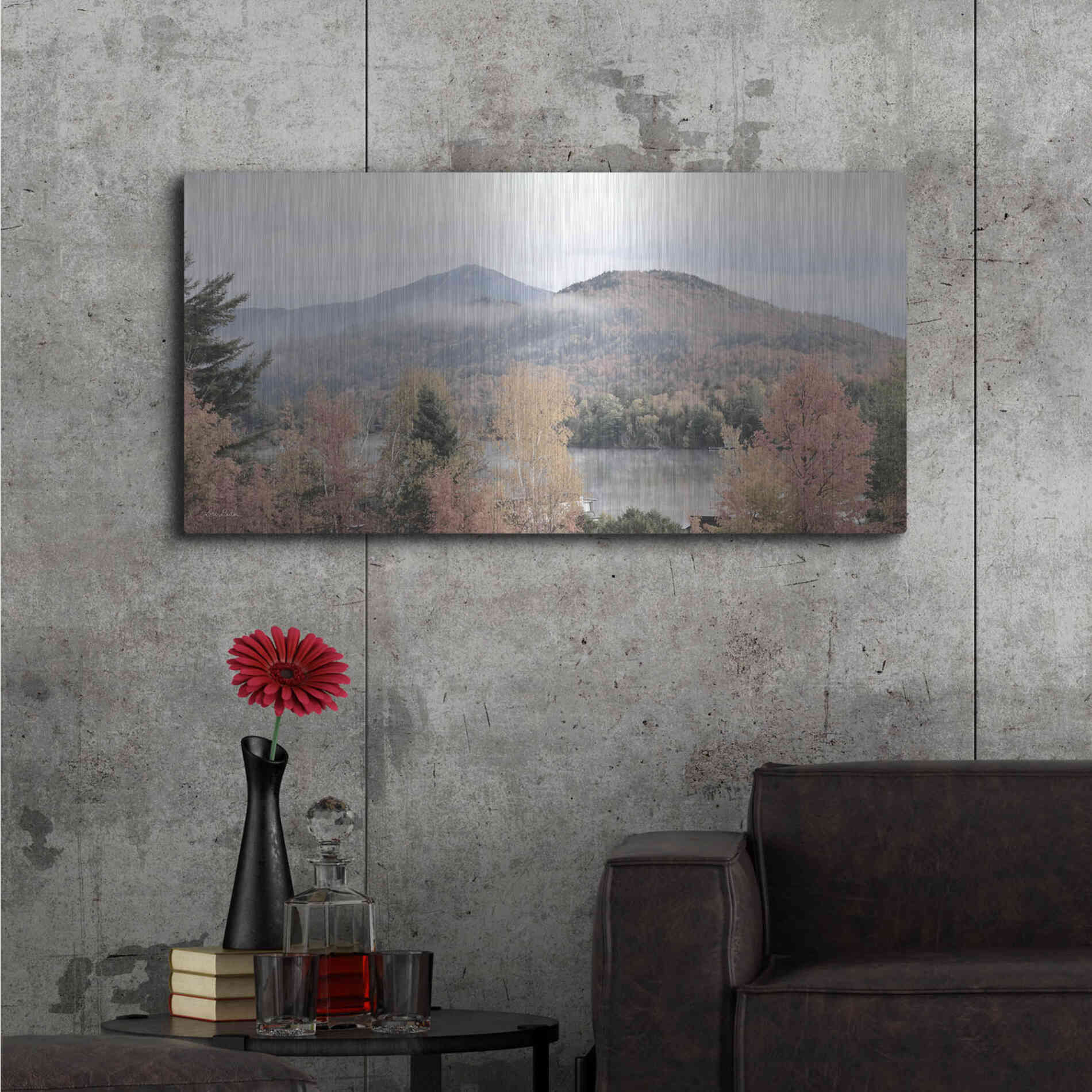 Luxe Metal Art 'Whiteface Mountain' by Lori Deiter, Metal Wall Art,48x24