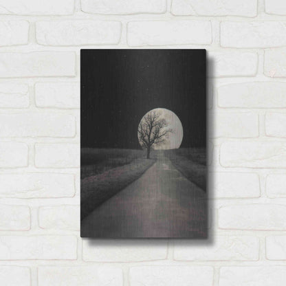 Luxe Metal Art 'Moonlit Country Road' by Lori Deiter, Metal Wall Art,12x16