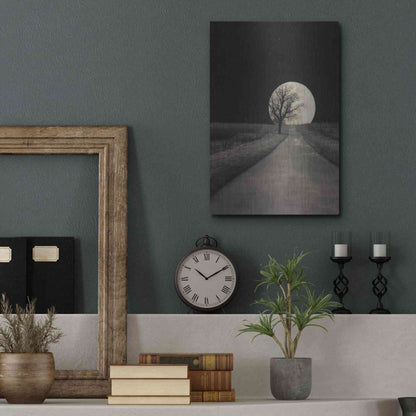 Luxe Metal Art 'Moonlit Country Road' by Lori Deiter, Metal Wall Art,12x16