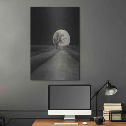 Luxe Metal Art 'Moonlit Country Road' by Lori Deiter, Metal Wall Art,24x36