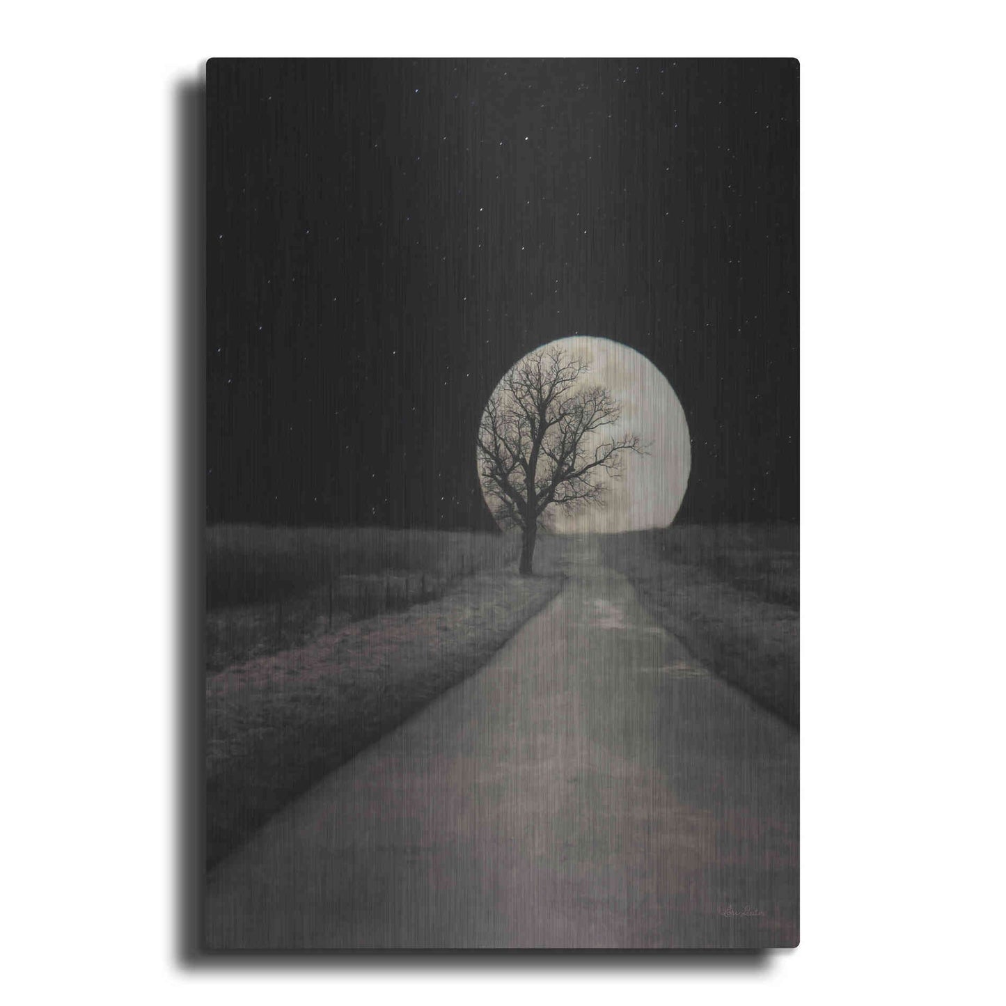 Luxe Metal Art 'Moonlit Country Road' by Lori Deiter, Metal Wall Art