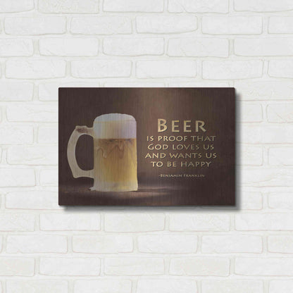 Luxe Metal Art 'Be Happy' by Lori Deiter, Metal Wall Art,24x16