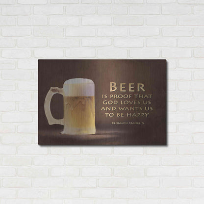 Luxe Metal Art 'Be Happy' by Lori Deiter, Metal Wall Art,36x24