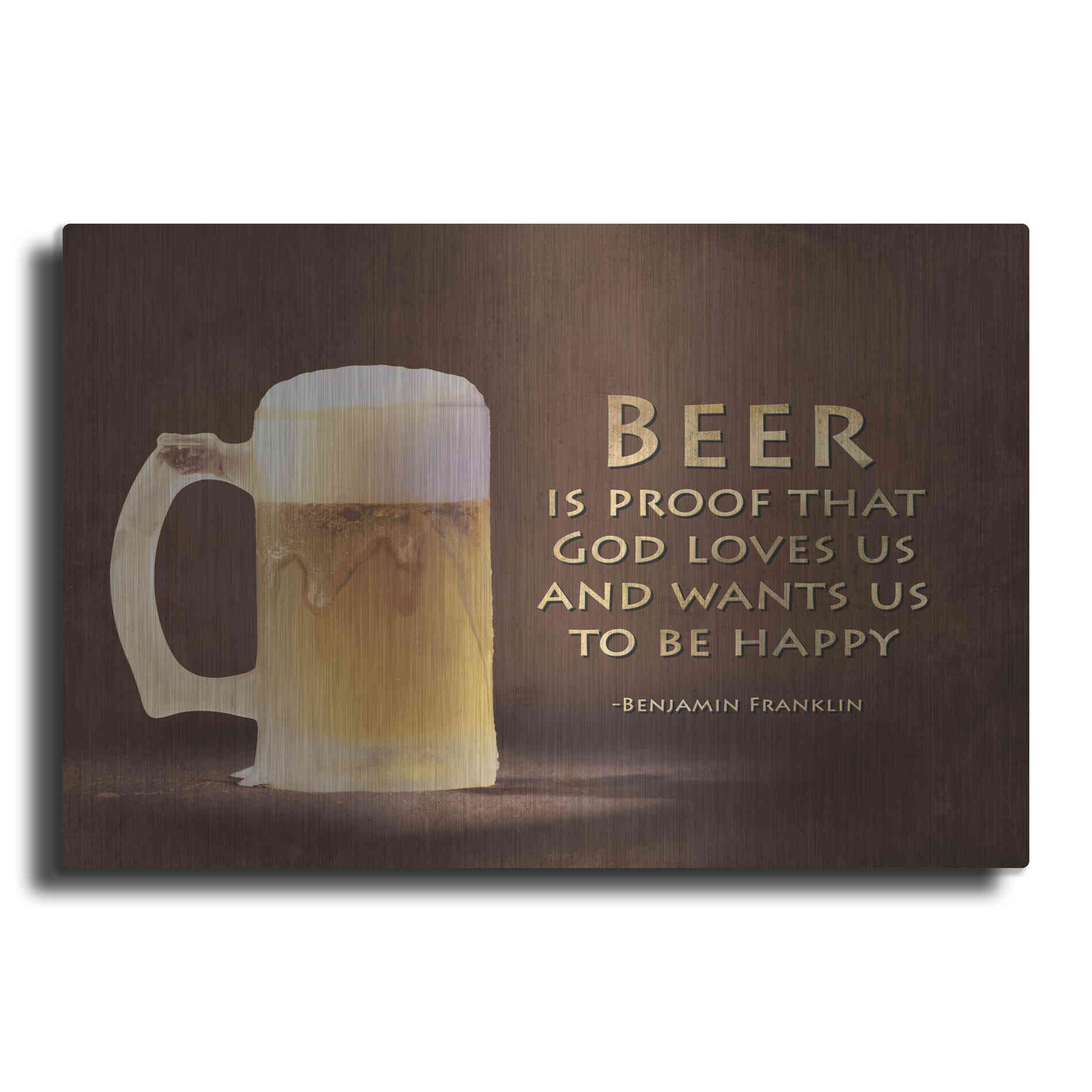 Luxe Metal Art 'Be Happy' by Lori Deiter, Metal Wall Art